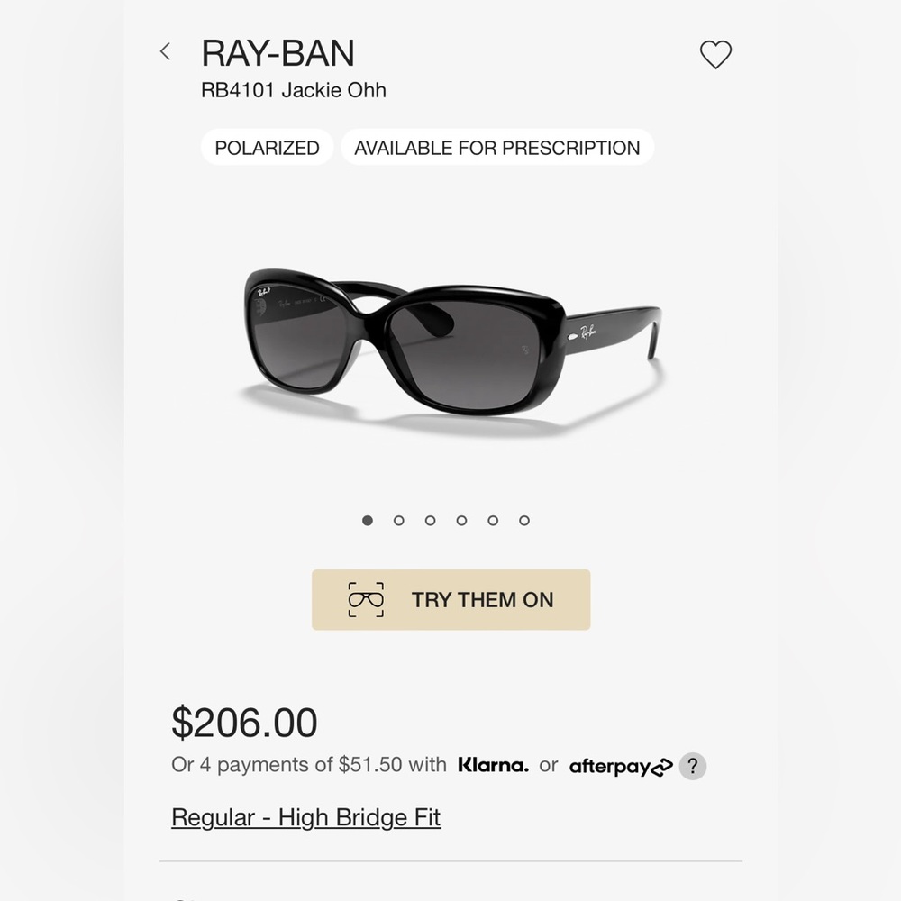 Jackie Ohh Rayban Polarized Sunglasses